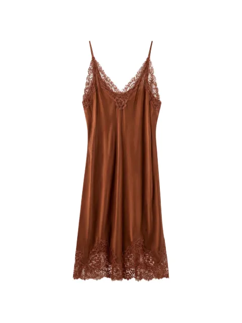 Gold Hawk Coco Bodice lace-trim slip dress Brown GH987