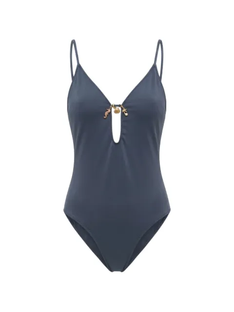 MC2 Saint Barth charm-detail swimsuit Blue CRC0001