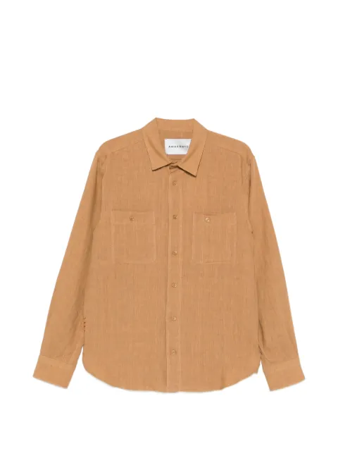 AMARANTO chest-pockets long-sleeve shirt Neutrals B6AB001862MSAFARI