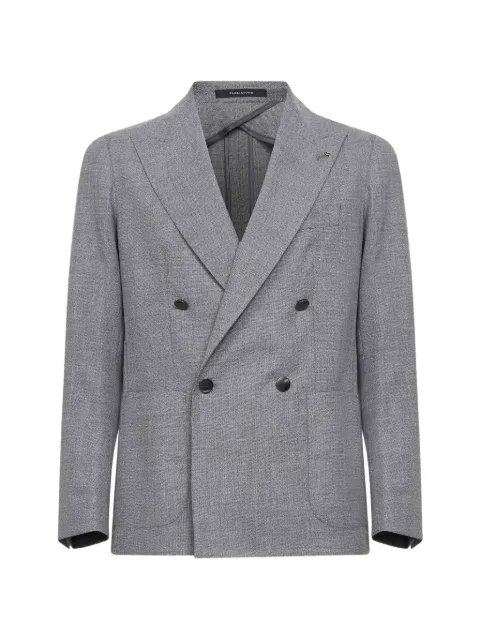 Tagliatore peak-lapel logo-pin blazer Grey GWARNER2DKPE060069G5042