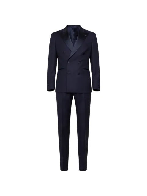 Tagliatore double-breasted peak-lapel suits Blue SFBR10A01LIS070060B1201