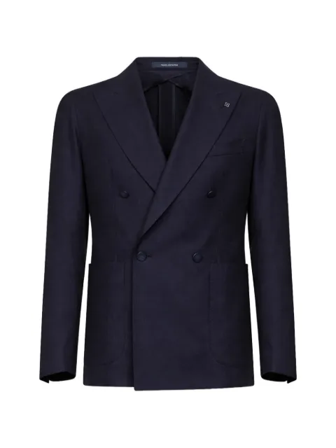 Tagliatore double-breasted peak lapel jacket Blue GWARNER2DKPE060069B5040