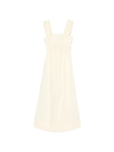 LIU JO long dress with ruching Neutrals CA6278TS246P9640