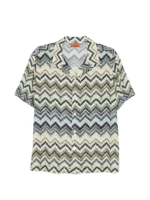 Missoni zigzag-print short-sleeve shirt Neutrals BS26SJ01BW010O