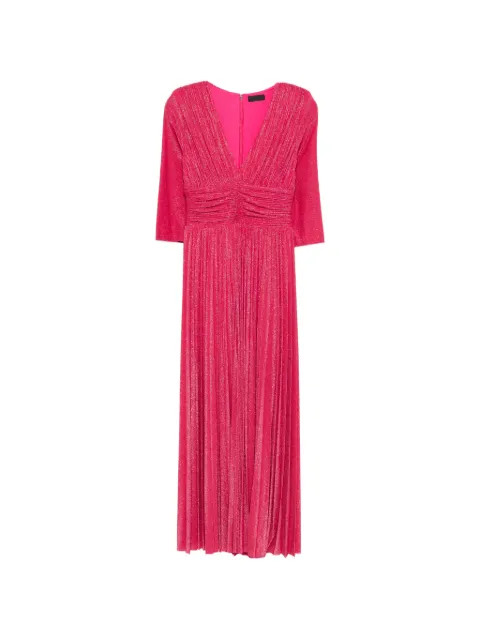 LIU JO long pleated lurex dress Pink CA6382JS006