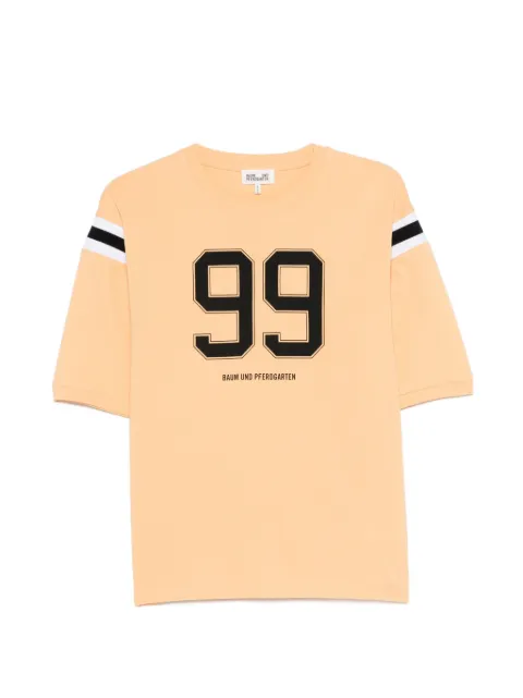 Baum Und Pferdgarten July number-print striped T-shirt Orange 24778JULY