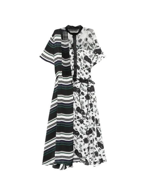 sacai floral-print midi dress White 2608524