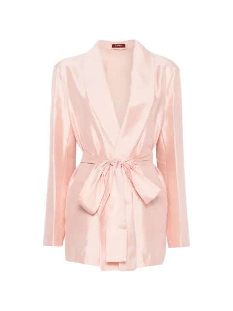 Max Mara belted shawl-lapel evening suit Pink MSEBIACCO013CIPRIA