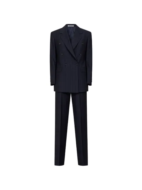 Tagliatore pinstriped double-breasted suits Blue TLORELEY19BEI120007B3147