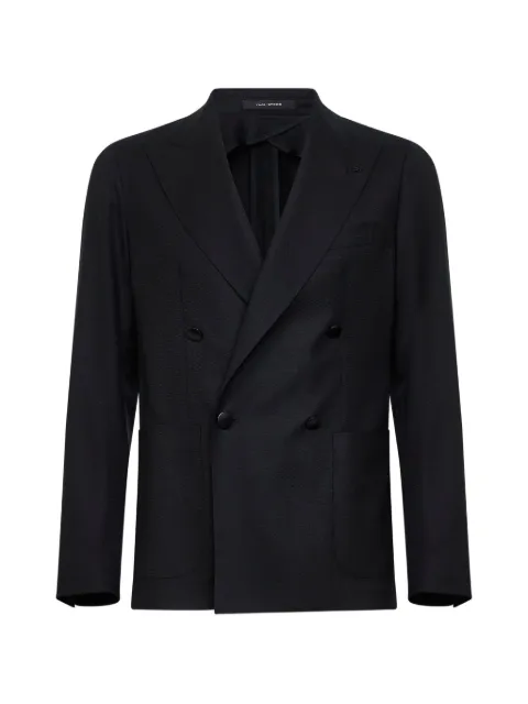 Tagliatore double-breasted peak-lapel blazer Black GWARNER2DKPE060069