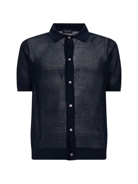 Tagliatore pointelle ribbed polo shirt Blue TRACYPEPWE2609BLU