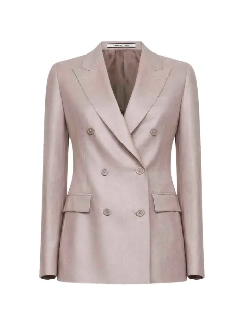Tagliatore double-breasted peak-lapel blazer Neutrals JPARIGI10BSV440062