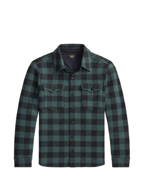 Ralph Lauren RRL check-pattern button-down shirt jacket Blue 516609
