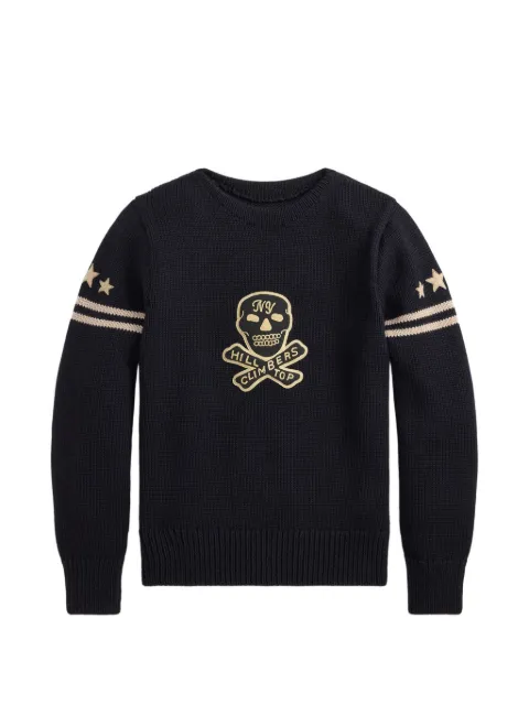 Ralph Lauren RRL skull-patch star-embroidered sweater Blue 782P14556