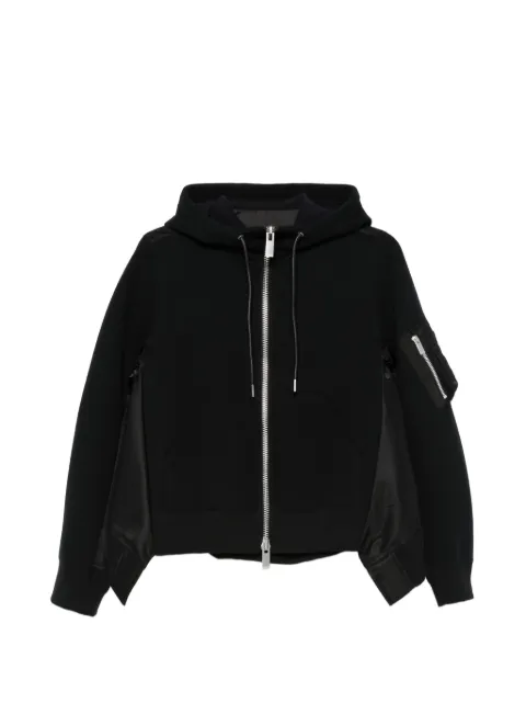 sacai hooded zip-up jacket Black 2608496