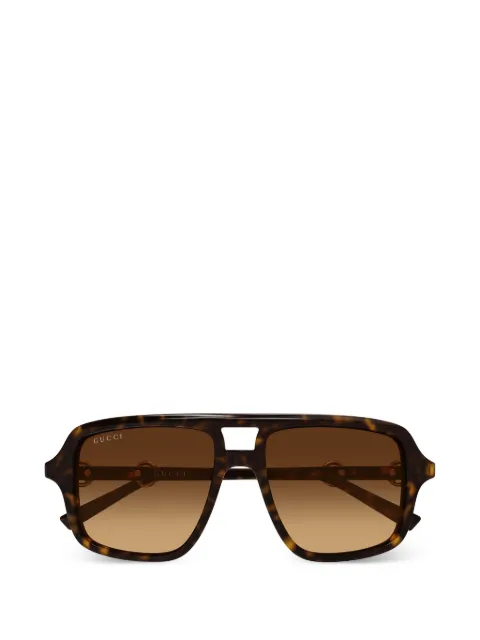 Gucci Eyewear square Horsebit-detail sunglasses Brown GG2052S002