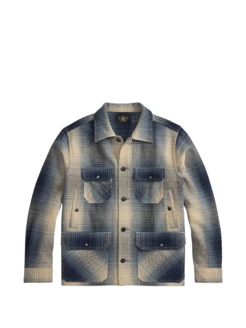 Ralph Lauren RRL check button wool shirt Blue 782P14470