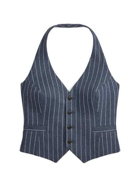 Ralph Lauren RRL pinstripe-pattern halterneck top Blue 282P17002