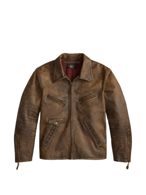 Ralph Lauren RRL zip leather jacket Brown 782P14861