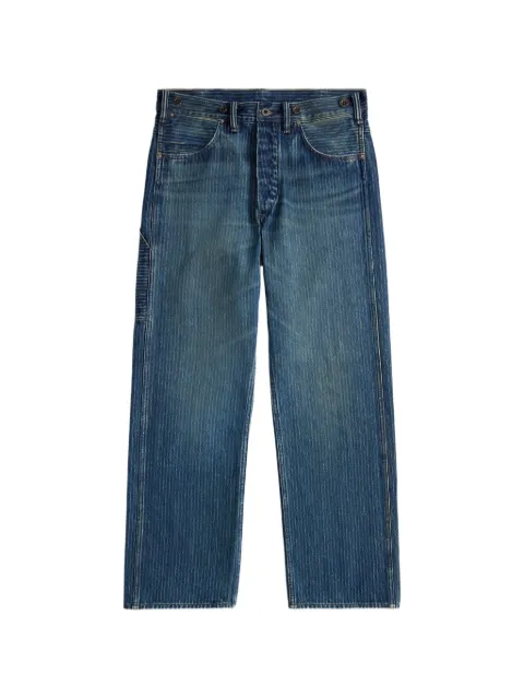 Ralph Lauren RRL striped-pattern cotton jeans Blue 782P14821