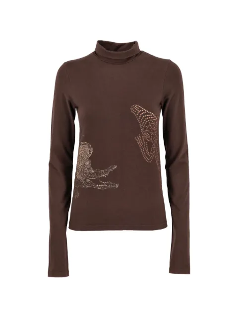 Just Cavalli Vintage 1990s roll-neck animals-print sweater Brown W241212533