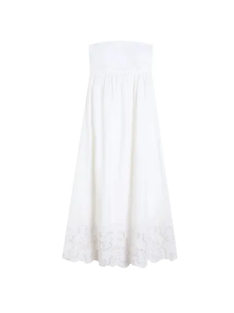 Max Mara Cena strapless lace dress White 6221016206002