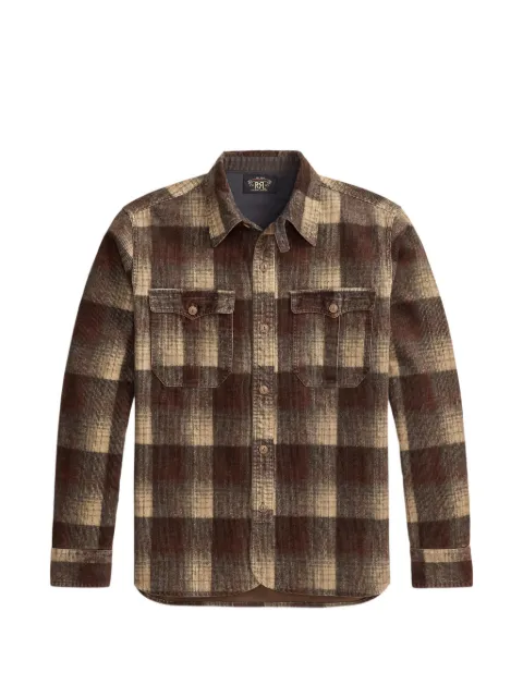 Ralph Lauren RRL checked long-sleeved shirt Brown 782P14911