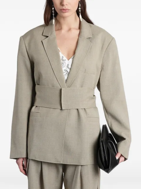 IRO Suny belted-waist notch-lapel jacket Green WM07SUNY