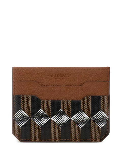 Au Départ printed leather card holder Brown SCAH001