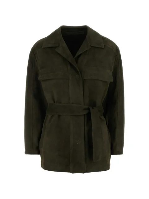 Santoro belted suede jacket Green 50018D