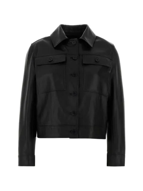 Santoro buttoned leather jacket Black 50035D