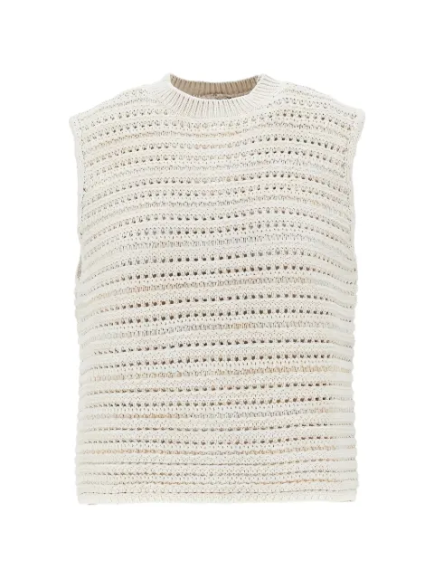Emporio Armani pointelle-knit top Neutrals EW004676AF25815F1054