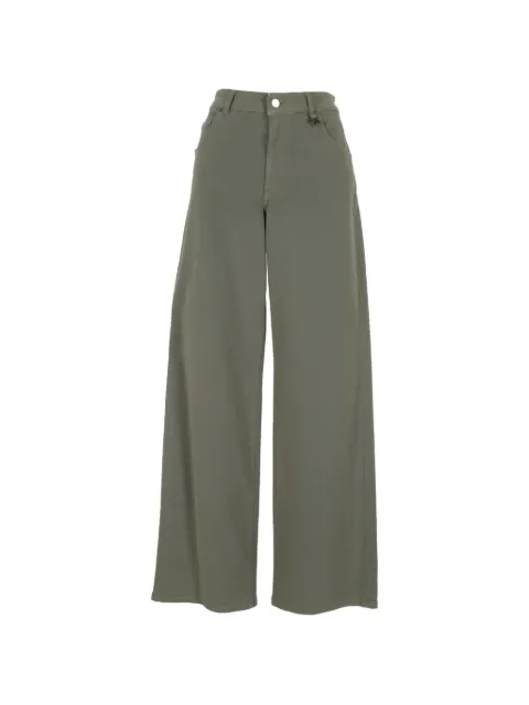 Lorena Antoniazzi star-charm wide-leg trousers Green P2646PA02F40490616
