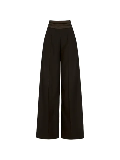 D.Exterior pleated-waistband wide-leg trousers Black 629022NERO
