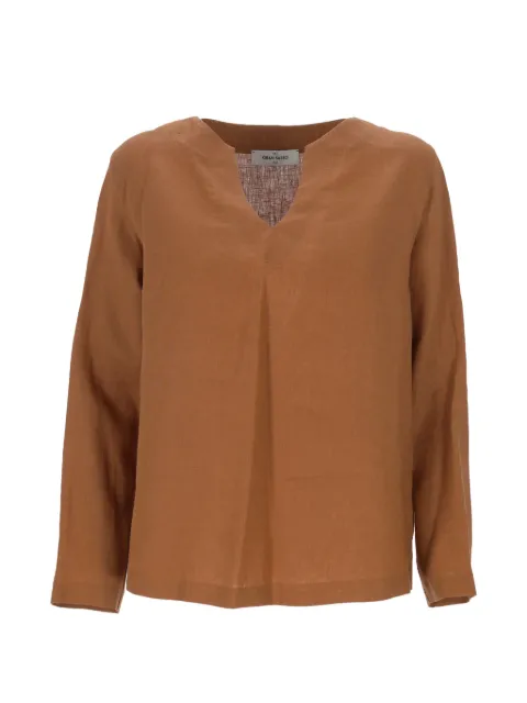 Gran Sasso V-neck long-sleeve blouse Brown 6123250000167