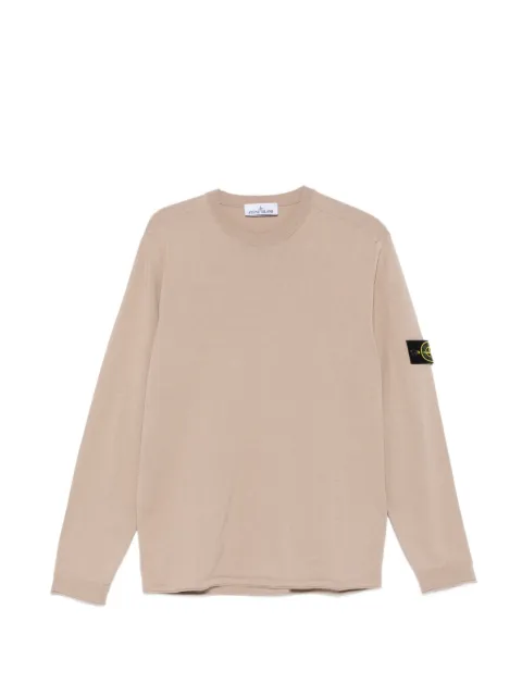 Stone Island logo-patch crew-neck sweater Neutrals L1S155100062S00B9