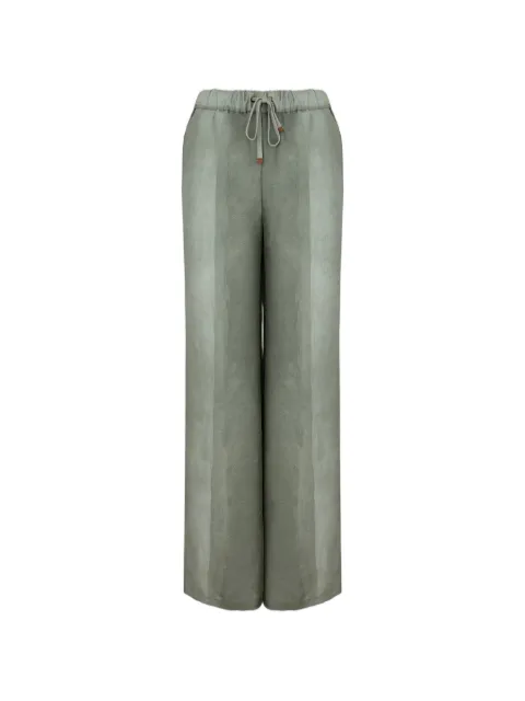 Lorena Antoniazzi striped drawstring-waist trousers Green P2657PA31A52180616