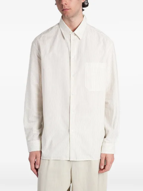 Maison Kitsuné striped oversized cotton shirt Neutrals QM00430WC5096