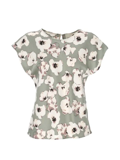 Calvin Klein floral-print cap-sleeve top Green LV044F148GPEZ