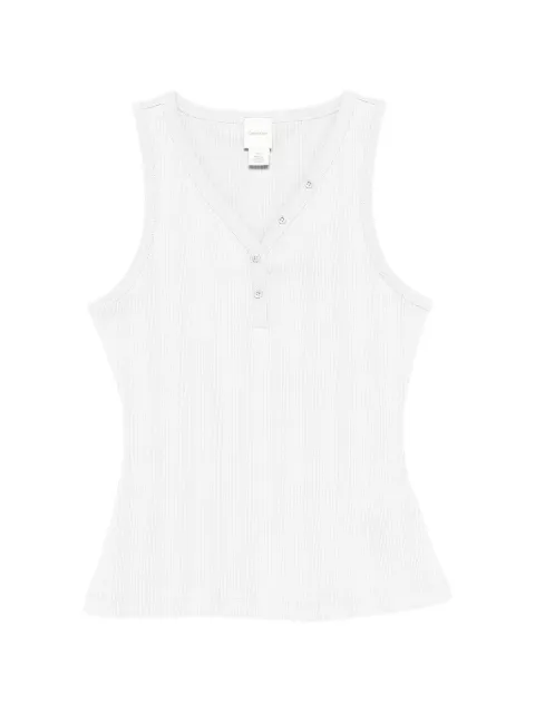 Calvin Klein ribbed-knit V-neck tank top White LV044F213GYAS