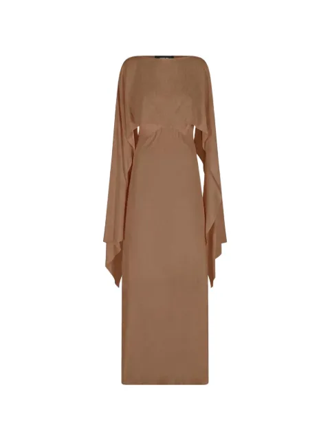 Federica Tosi cape-sleeve open-back maxi dress Brown 4410041258