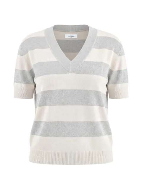 Gran Sasso lurex-detail striped sweater Neutrals 5722023702005