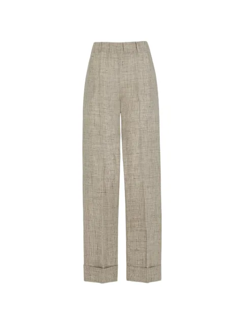 D.Exterior linen turn-up trousers Neutrals 627788ARGI