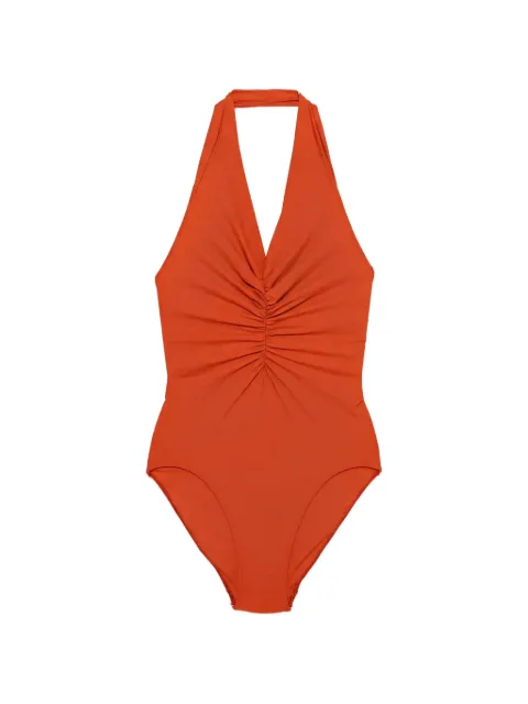 Rick Owens Radiance Bather ruched swimsuit Orange RP01F6089NS