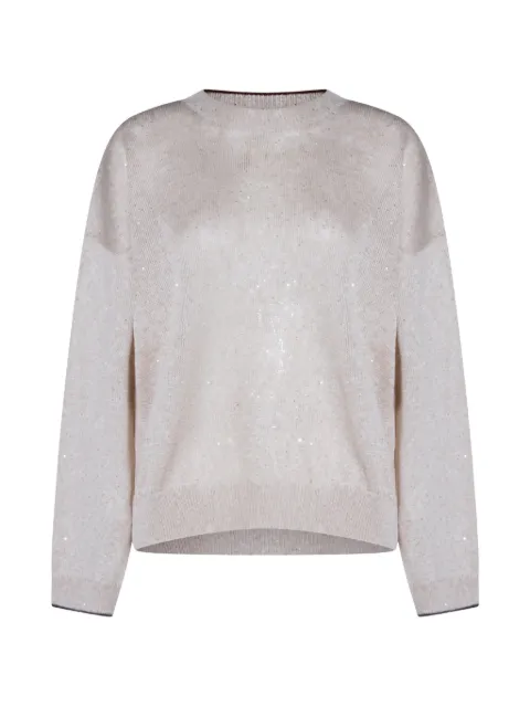 Brunello Cucinelli sequin-embellished sweater Neutrals MDT796410CUW40