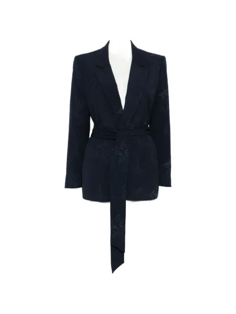 TWINSET embroidered blazer with belt Blue 261TE2020