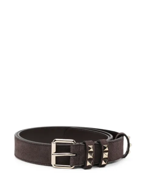Valentino Garavani Rockstud suede belt Brown 9W2T0SX7HUH