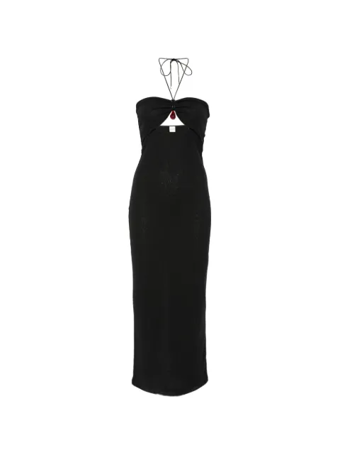 Nanushka halterneck cut-out detail midi dress Black NW26PSDR08399
