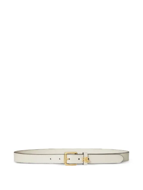 Lauren Ralph Lauren logo-keeper leather belt White 412968763010