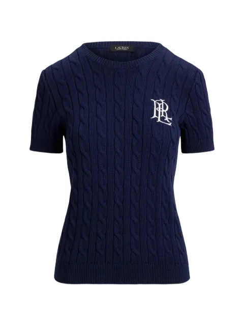 Lauren Ralph Lauren cable-knit logo jumper Blue 200P07025001